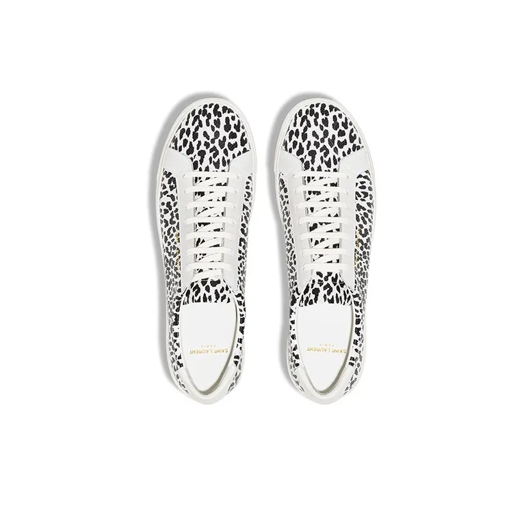 SAINT LAURENT Andy Babycat Low Top Stylish Skateboarding Shoes Men's Black White-2