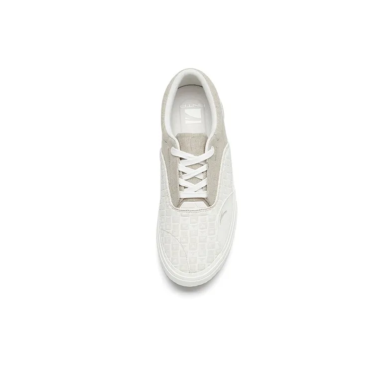 Anta Qian Xing Low-Top Skateboard Shoes Men's Gray White Lace-Up Version-2