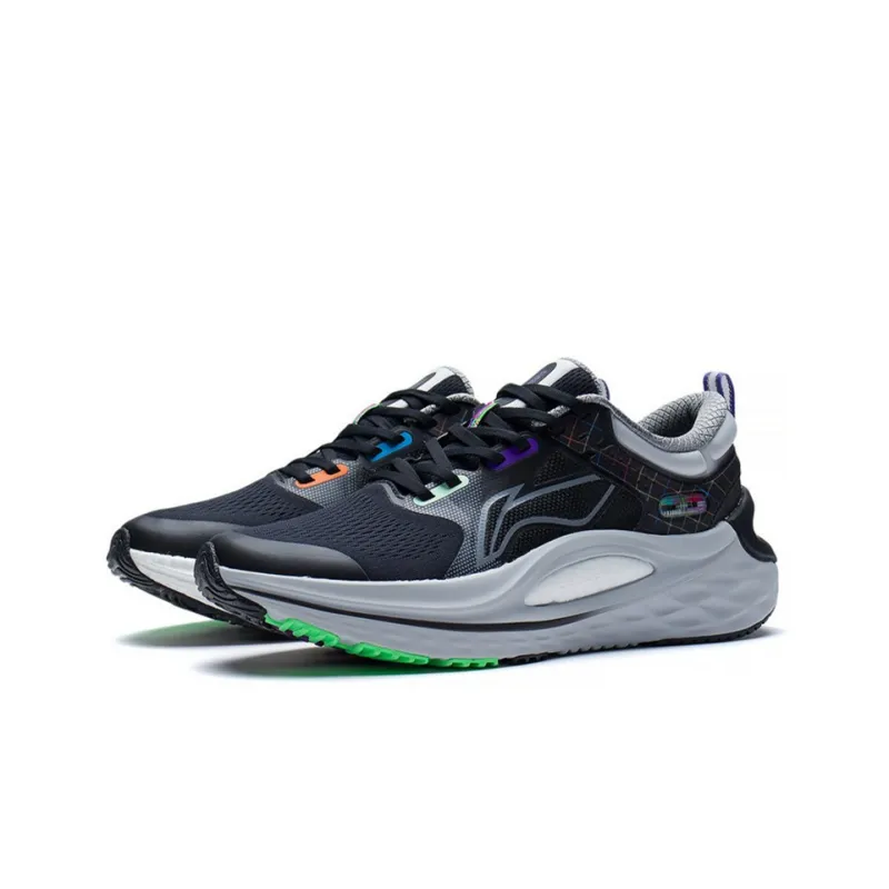 LiNing Furious Rider 6.0 Support Low Top Running Shoes Men's Black Gray-2
