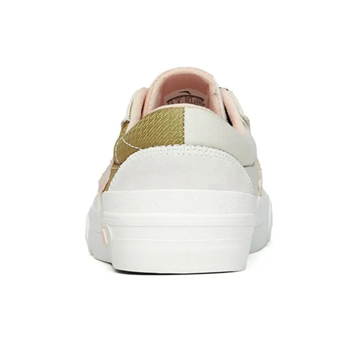 Anta Qian Xing Low-Top Skateboard Shoes Women's Gray Yellow White Lace-Up Version-3