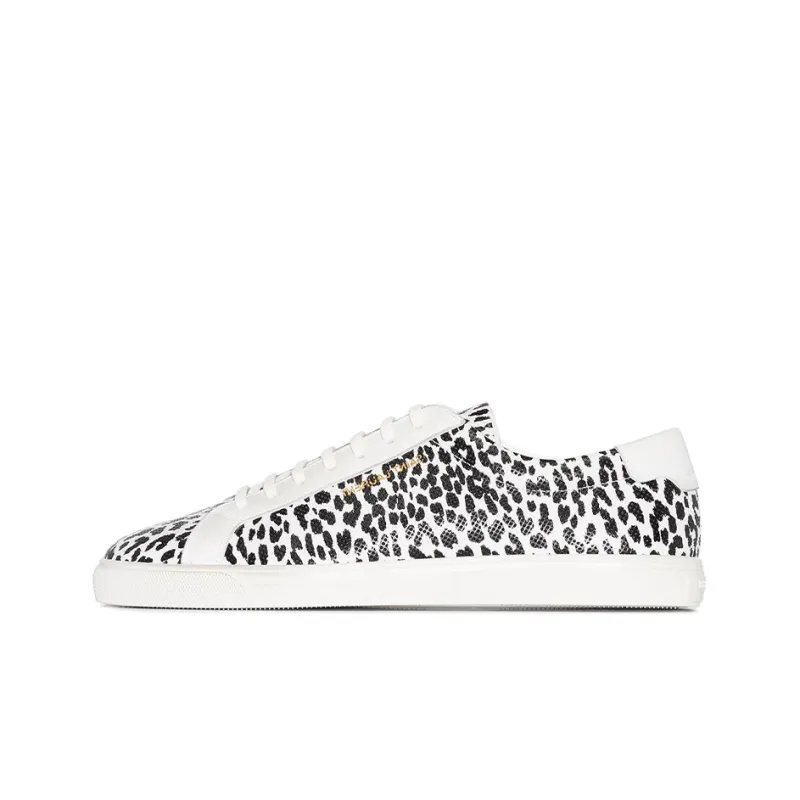SAINT LAURENT Andy Babycat Low Top Stylish Skateboarding Shoes Men's Black White-0