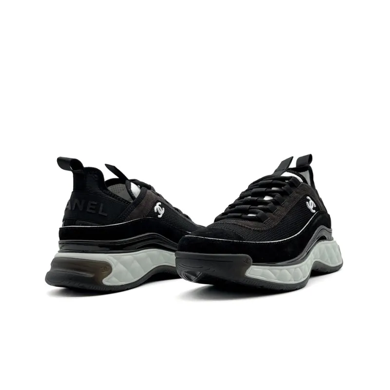 CHANEL Shock Absorbers Slip Resistant, Abrasion Resistant, Lightweight Low Top Casual Shoes Women's Black-4