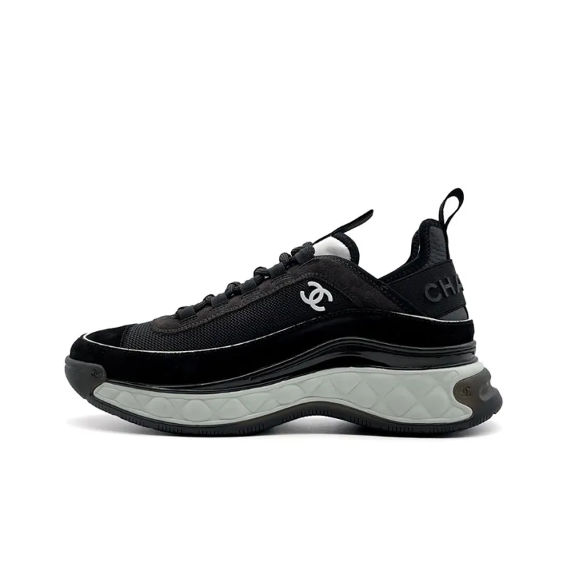 CHANEL Shock Absorbers Slip Resistant, Abrasion Resistant, Lightweight Low Top Casual Shoes Women's Black-0