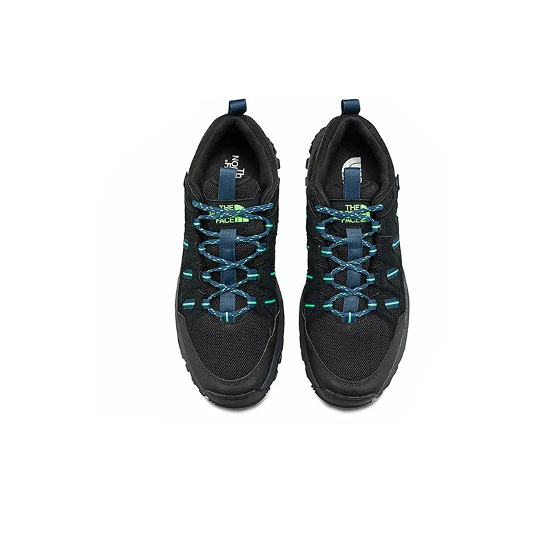 THE NORTH FACE Cushioning Anti Slip Wear Resistant Breathability Low Top Trekking Shoes Men's Black Green-1