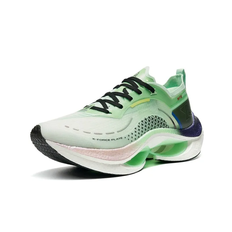 XTEP Shock Absorbers With Slip Resistant And Abrasion Resistant Properties Low Top Running Shoes Men's Green Beige-1