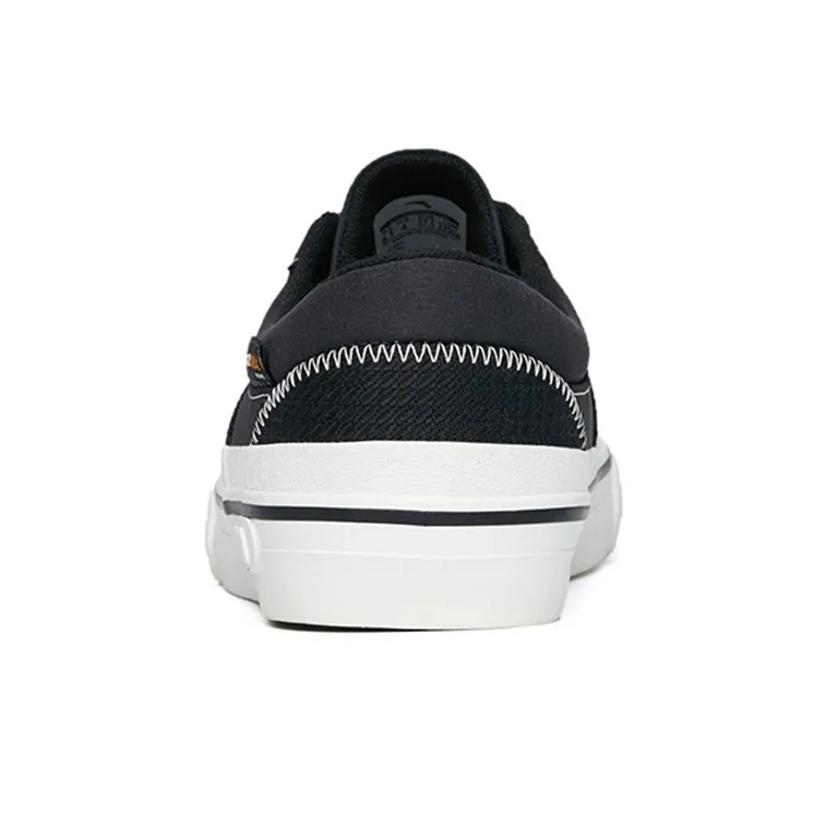 Anta Qian Xing Wear Resistant Low Top Skateboard Shoes Women's Black White Lace Up Version-3