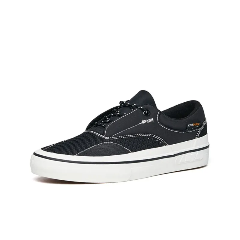 Anta Qian Xing Wear Resistant Low Top Skateboard Shoes Women's Black White Lace Up Version-1