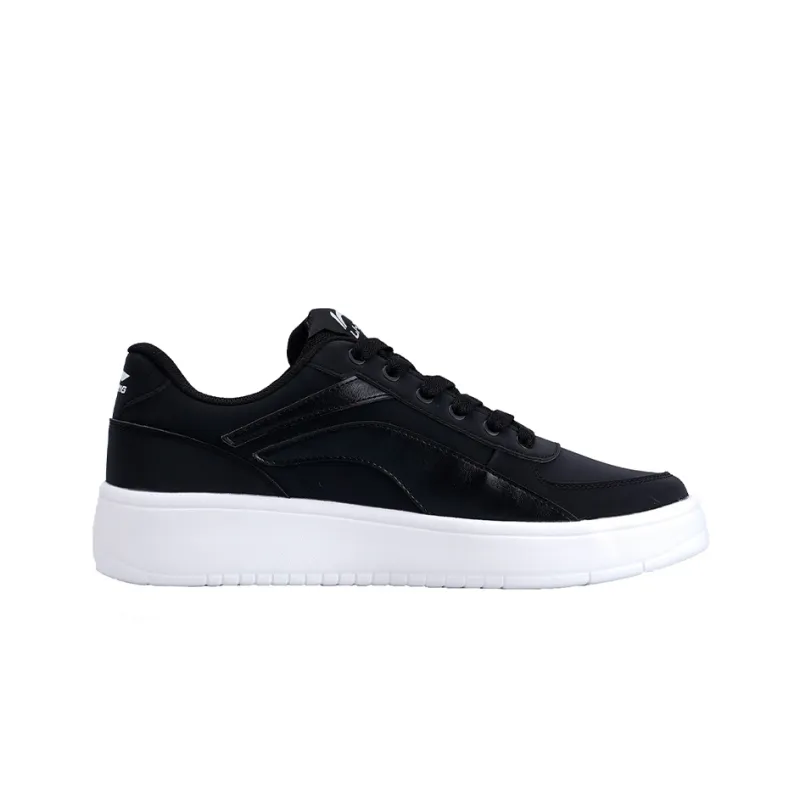 LiNing Anti Slip Wear Resistant Low Top Skateboard Shoes Men's Black White-1