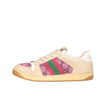 GUCCI Screener Distressed Shoes Stylish Skateboarding Shoes Women's Brown
