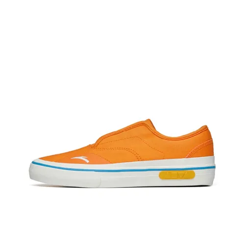 ANTA Skateboard Shoes Women's Low-Top Sunset Orange/Ivory White