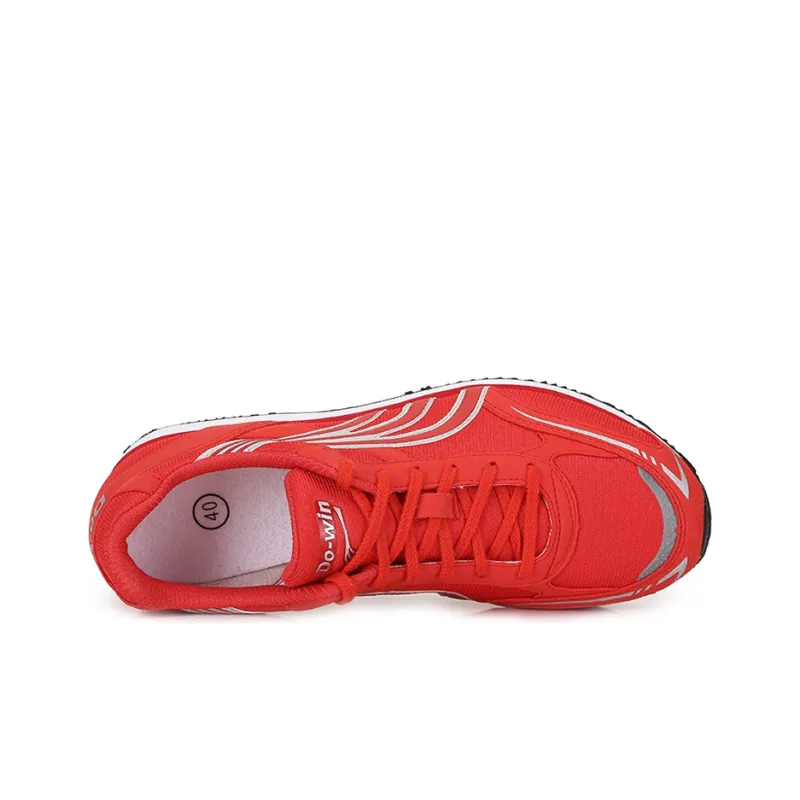 DO WIN Cushioned Slip Resistant Abrasion Resistant Breathable Low Top Running Shoes Unisex Red-3