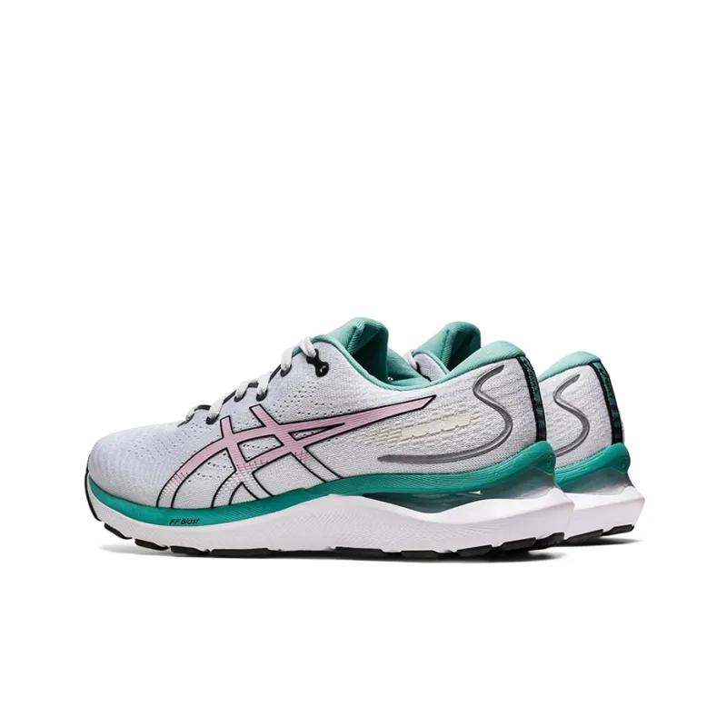 Asics Gel-Cumulus 24 Wear-Resistant Low-Top Running Shoes Women's White Green-3