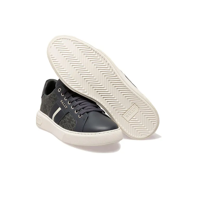 BALLY Low-Top Stylish Skateboarding Shoes Men's Gray Blue-4