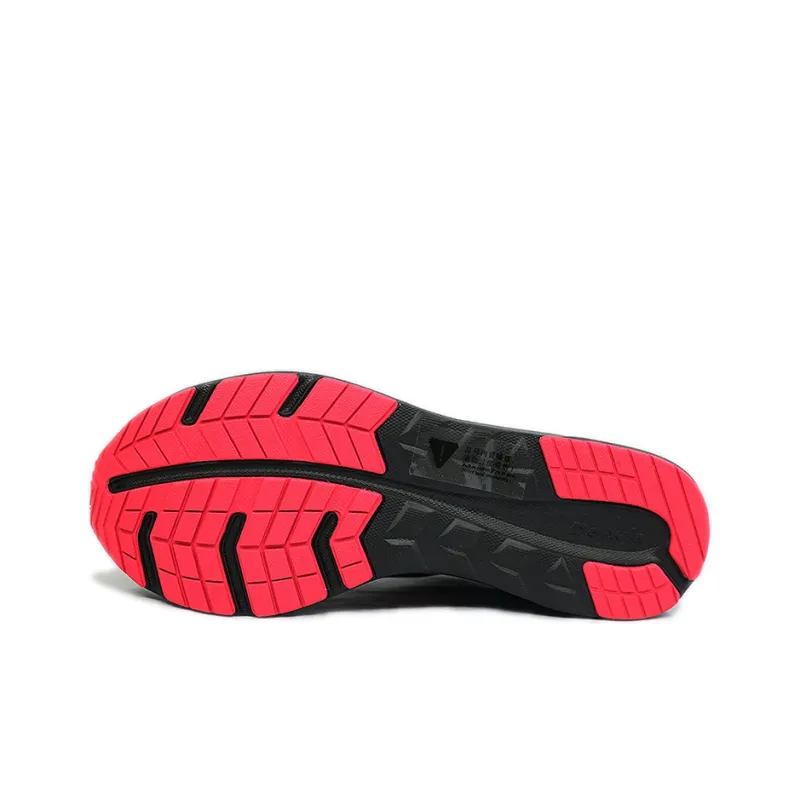 DO WIN Marathon Cushioning Anti Slip Wear Resistant Breathability Low Top Running Shoes Unisex Black Red-4