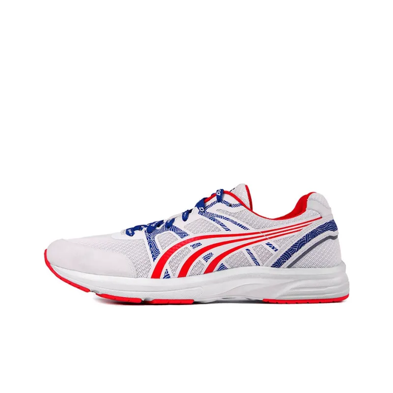 DO WIN Cushioning Slip Resistant Abrasion Resistant Breathable Low Top Running Shoes Unisex White Red-0