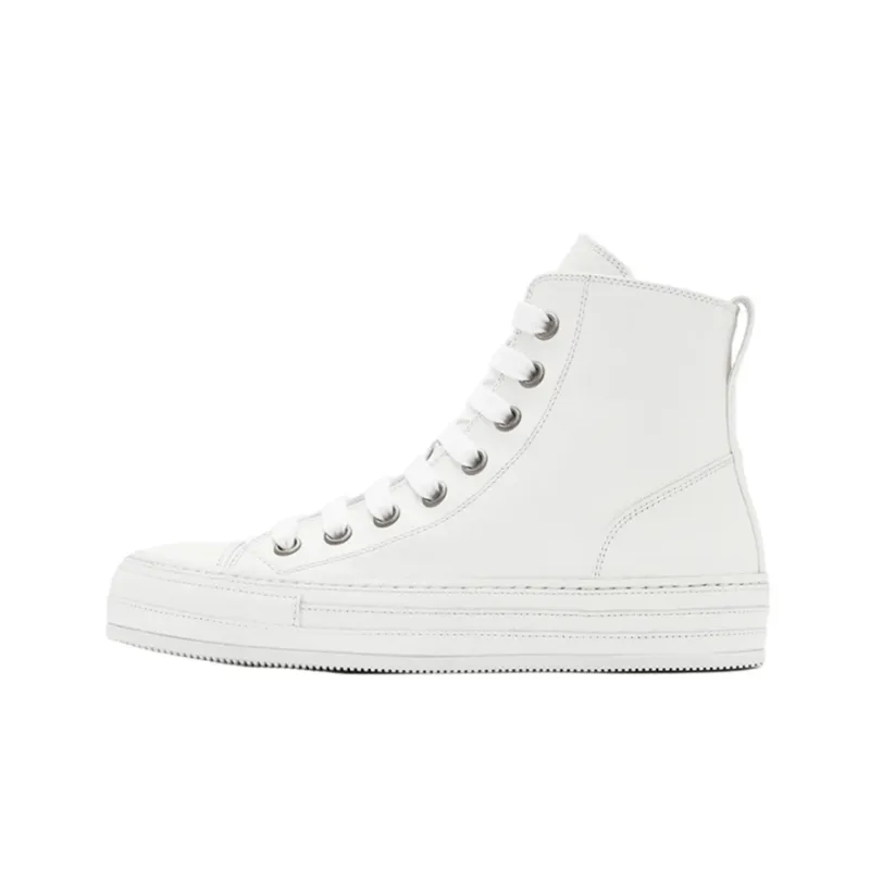 Ann Demeulemeester Raven High-Top Stylish Skateboarding Shoes Men's White-0