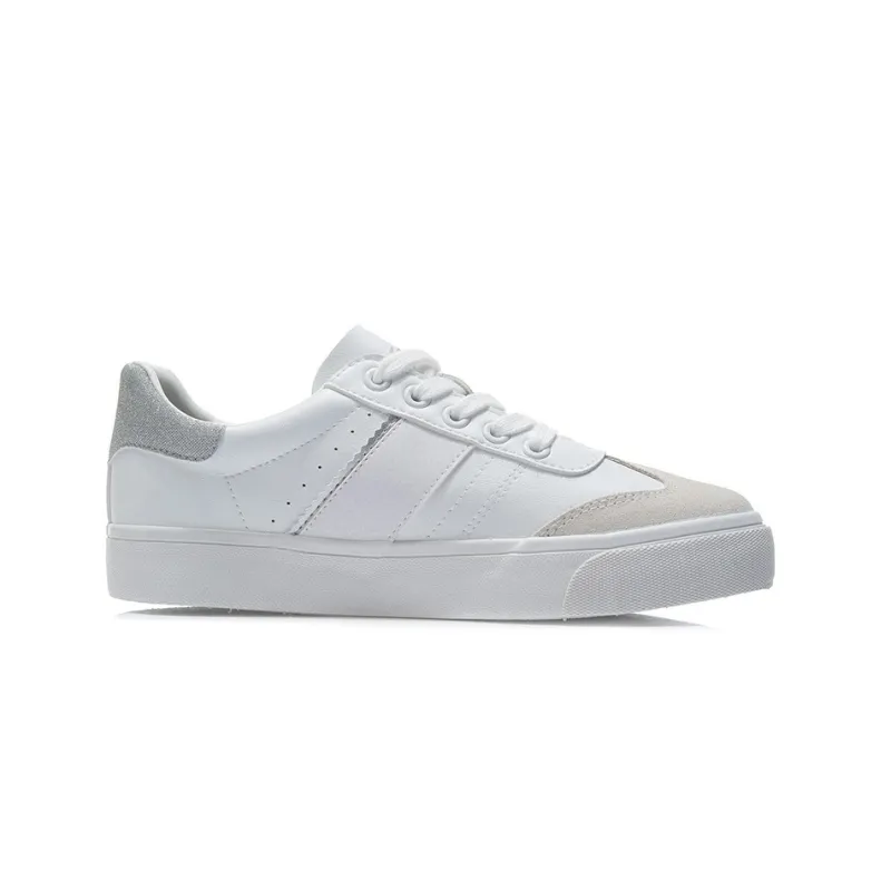 LiNing Vulc Lite Low Top Skateboard Shoes Men's White-1