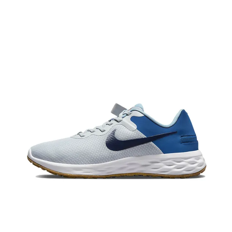 Nike Revolution 6 FlyEase Next Nature 'Pure Platinum Dark Marina Blue'-0