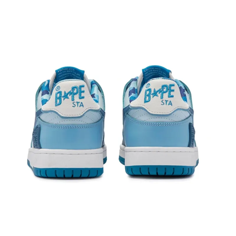 A BATHING APE SK8 STA ABC Camo Stylish Skateboarding Shoes Women's Vivid Blue-4