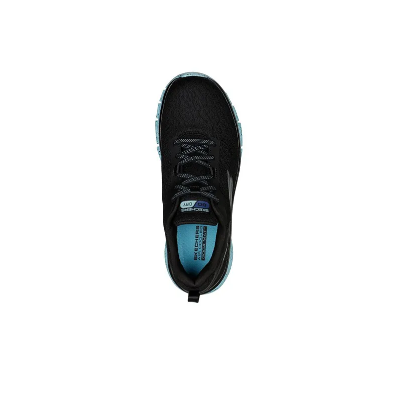 Skechers Glide StepGO RUN Breathable Low-Top Running Shoes Women's Black Blue-3