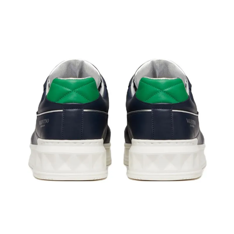 Valentino Garavani One Stud Low Top Marine White Bright Green-4