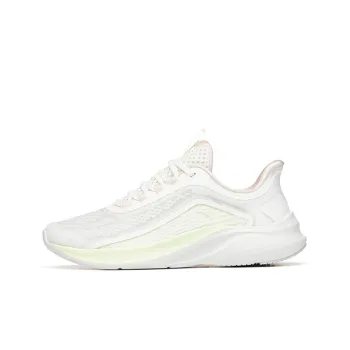 Anta Cushioned Anti Slip Wear Resistant Breathable Lightweight Low Top Running Shoes Women's White Green