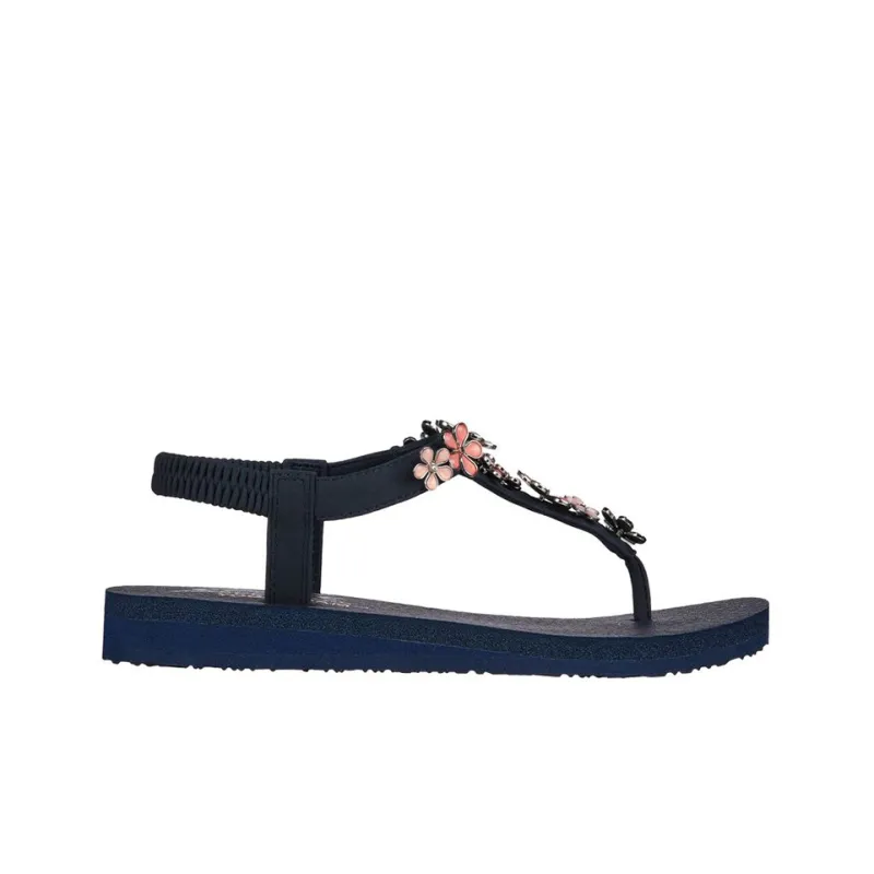 Skechers Meditation -Glass Daisy Slide Slippers With Strap Women's Blue-1