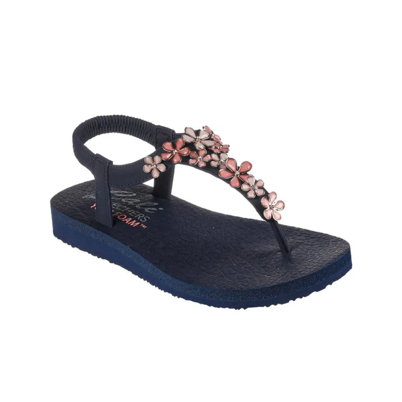 Skechers Meditation -Glass Daisy Slide Slippers With Strap Women's Blue-2