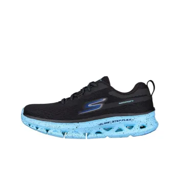 Skechers Glide StepGO RUN Breathable Low-Top Running Shoes Women's Black Blue