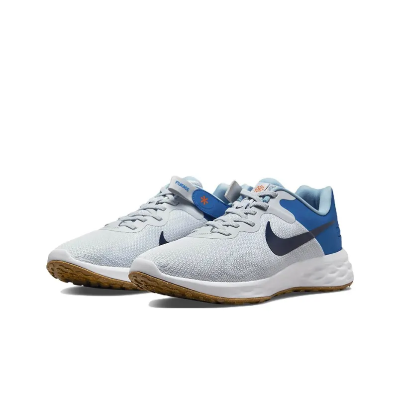 Nike Revolution 6 FlyEase Next Nature 'Pure Platinum Dark Marina Blue'-2