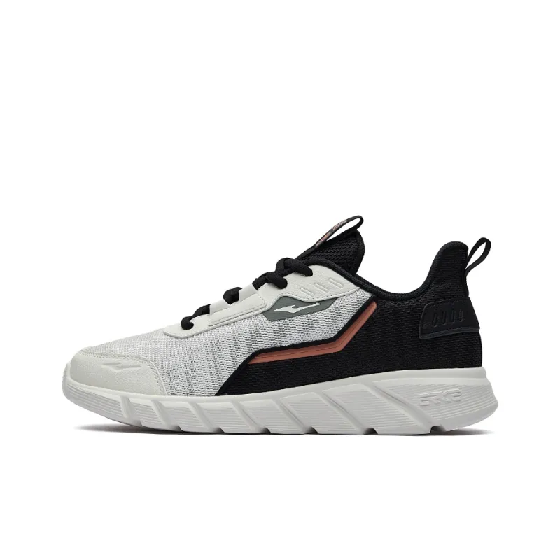 Erke Anti-Slip And Wear-Resistant Breathable Low-Top Casual Running Shoes Men's White Black-0