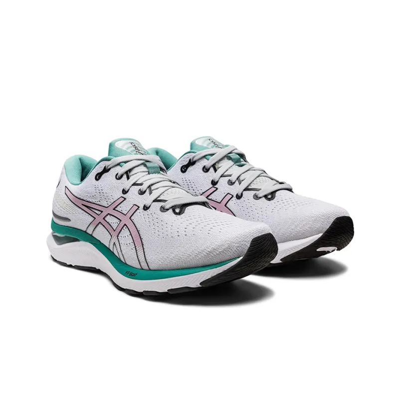 Asics Gel-Cumulus 24 Wear-Resistant Low-Top Running Shoes Women's White Green-2