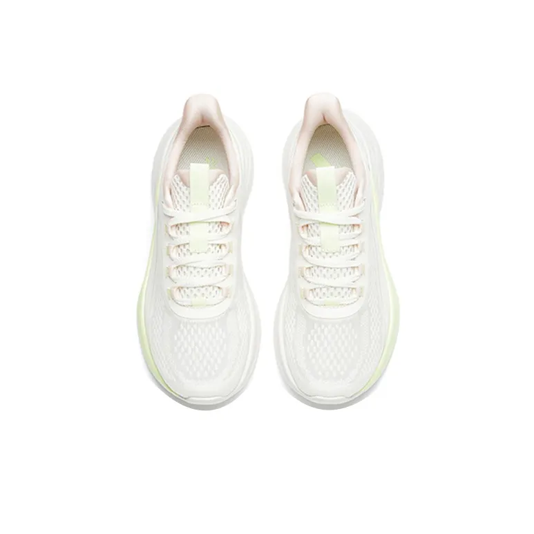Anta Cushioned Anti-Slip Wear-Resistant Breathable Lightweight Low-Top Running Shoes Women's White Green-3