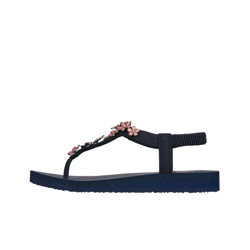 Skechers Meditation -Glass Daisy Slide Slippers With Strap Women's Blue-0