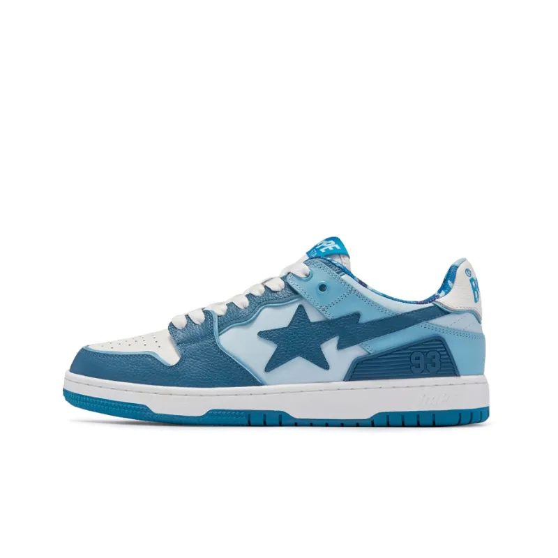 A BATHING APE SK8 STA ABC Camo Stylish Skateboarding Shoes Women's Vivid Blue-0