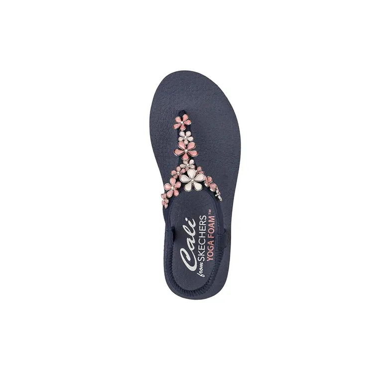 Skechers Meditation -Glass Daisy Slide Slippers With Strap Women's Blue-3