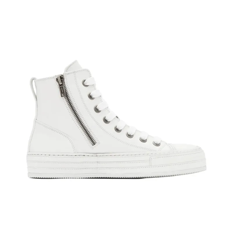 Ann Demeulemeester Raven High-Top Stylish Skateboarding Shoes Men's White-1