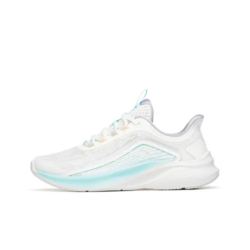 ANTA Running Shoes Women's Low-Top Ivory White/Light Blue/Pale Purple Gray