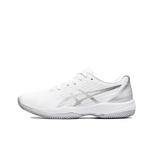 Asics Solution Swift FF Clay Cushioning Low Top Tennis Shoes Women's White Silver