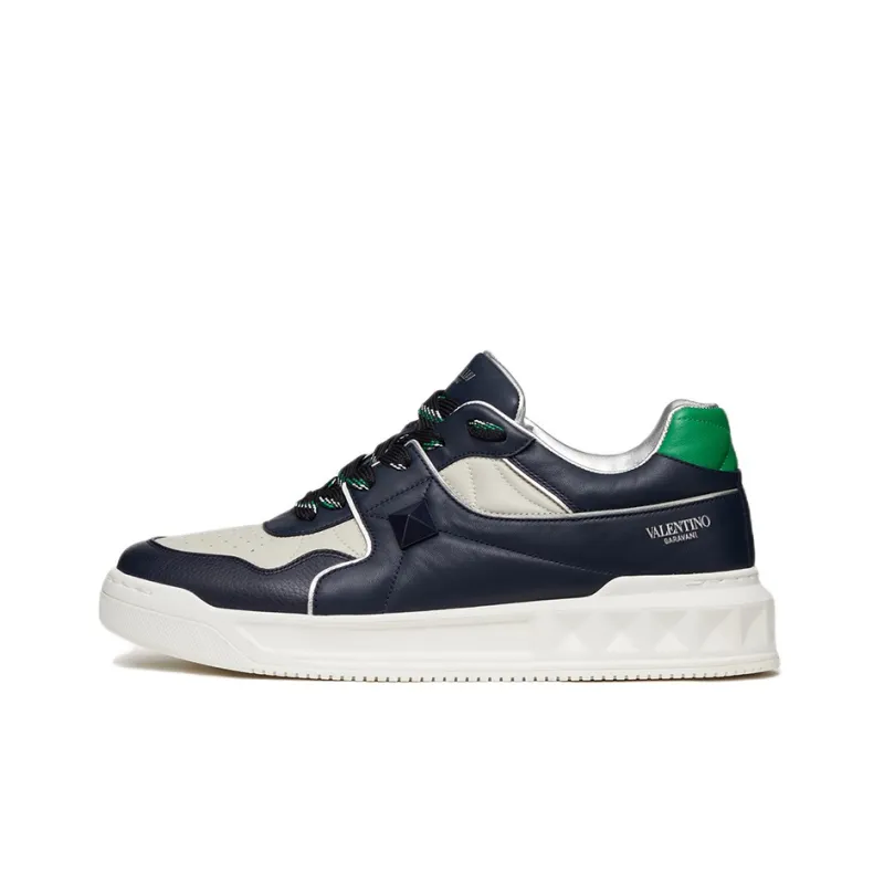 Valentino Garavani One Stud Low Top Marine White Bright Green-0