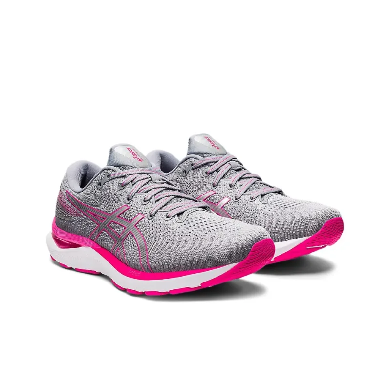 Asics Gel Cumulus 24 Slip Resistant, Abrasion Resistant, Breathable Low Top Running Shoes Women's Gray Pink D Width-2