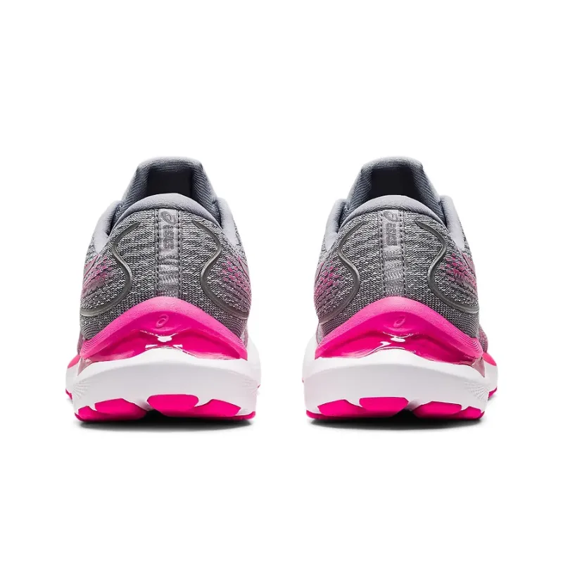 Asics Gel Cumulus 24 Slip Resistant, Abrasion Resistant, Breathable Low Top Running Shoes Women's Gray Pink D Width-4