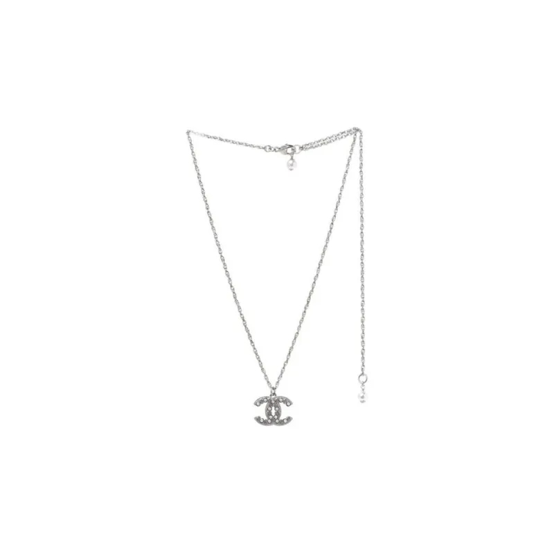 CHANEL Pearl Necklaces Women's Silver-1
