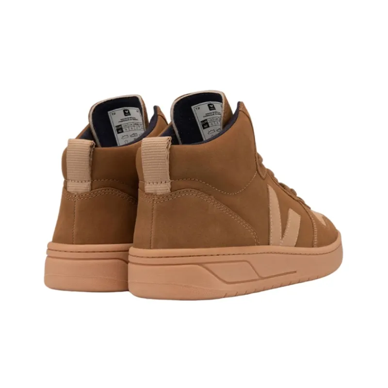 VEJA V 15 Mid Top Stylish Skateboarding Shoes Unisex Brown Yellow-3