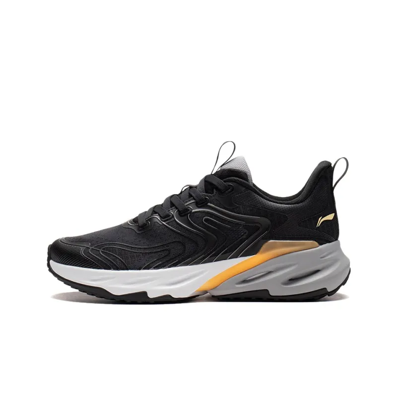 LiNing EazGo Cushioning, Slip Resistant, Abrasion Resistant, Breathable, Rebound Low Top Running Shoes Men's Black-0