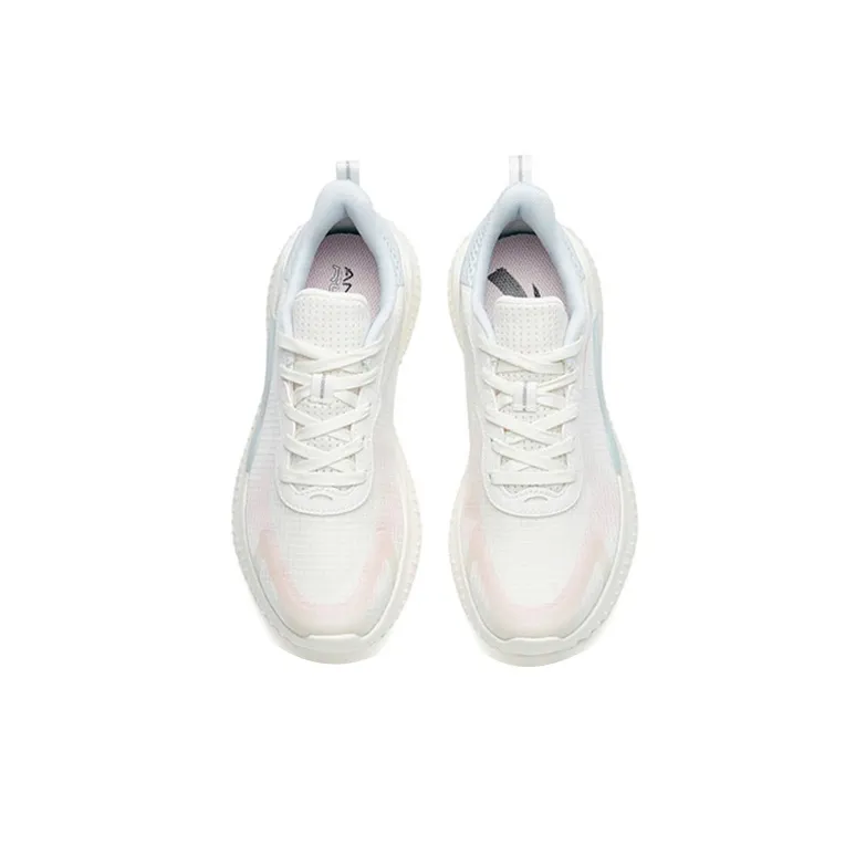 ANTA Running Collection Running Shoes Women's Low Top Ivory White/Illusion Blue/Apricot Blossom Pink-3