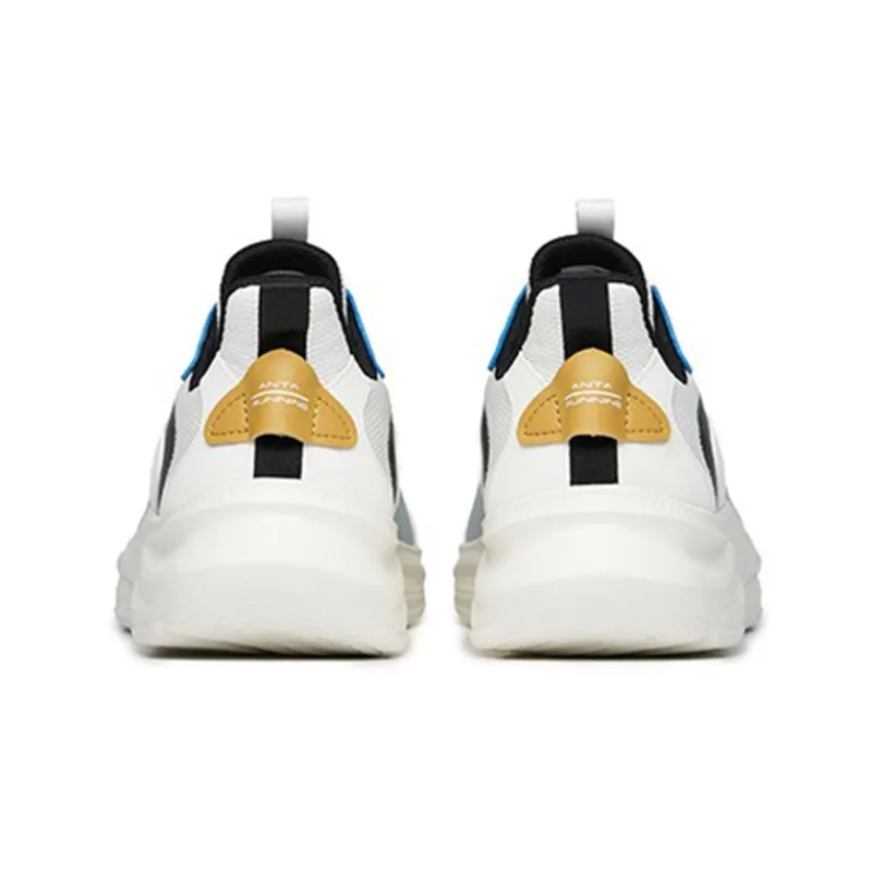 ANTA Running Collection Running Shoes Men Low Top Ivory White/Black/Light Asphalt Gray-4
