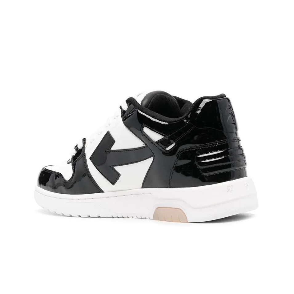 OFF-WHITE Out of Office OOO Low Tops Patent Black White - POIZON