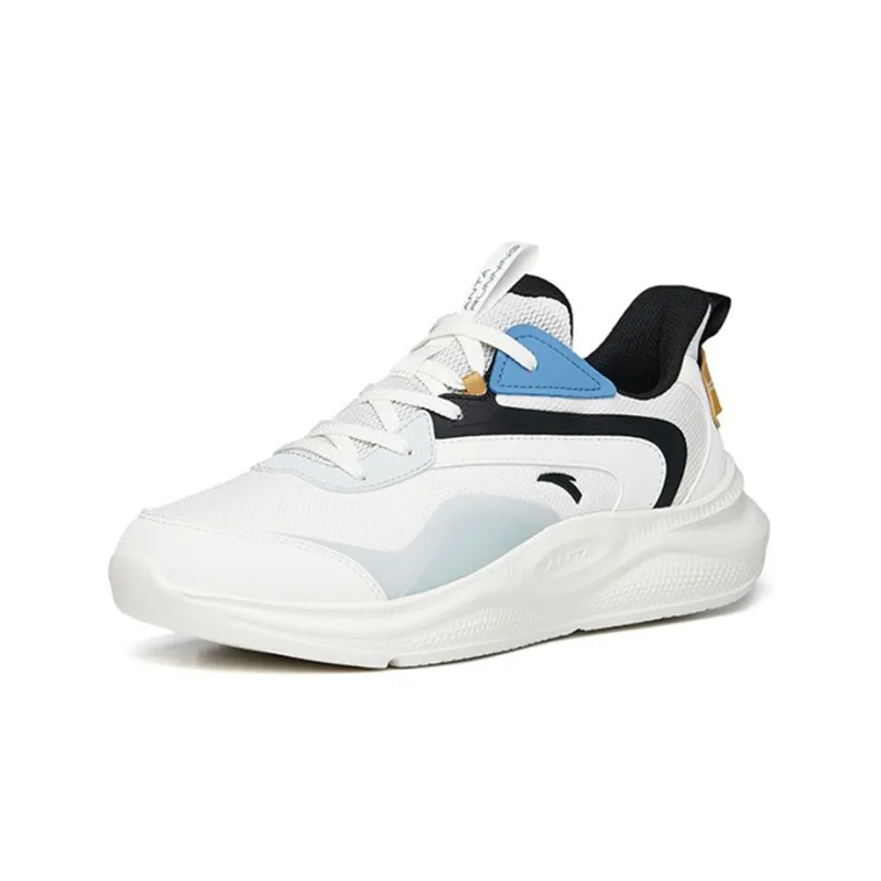 ANTA Running Collection Running Shoes Men Low Top Ivory White/Black/Light Asphalt Gray-2