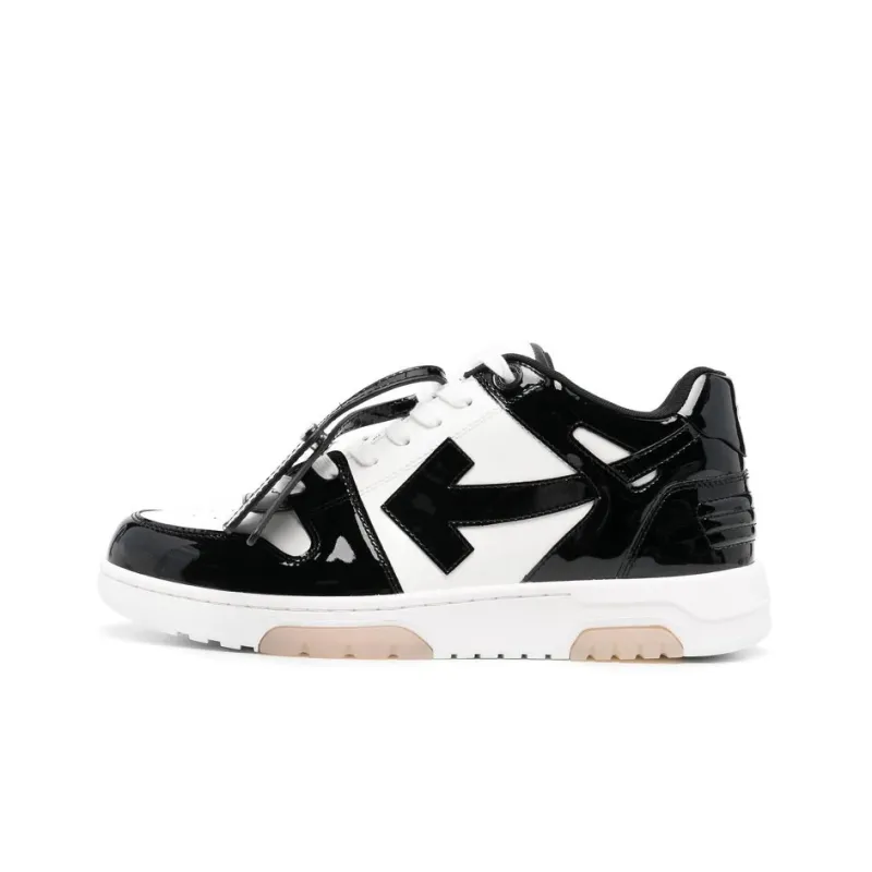 OFF WHITE Out Of Office Low Top Patent Sneaker 'Black White'-0